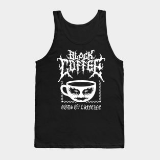 Black Metal Coffee - Funny Cartoon Corpse Paint - Vintage Distressed Tank Top